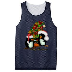 Funny Penguin With Christmas Hat Mesh Reversible Basketball Jersey Tank