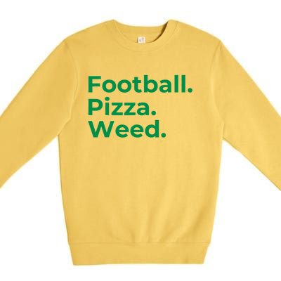 Football Pizza Weed Premium Crewneck Sweatshirt