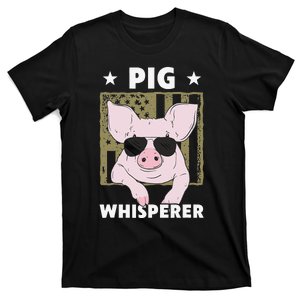 funny Pig Whisperer Pig Design For Hog Farmer T-Shirt