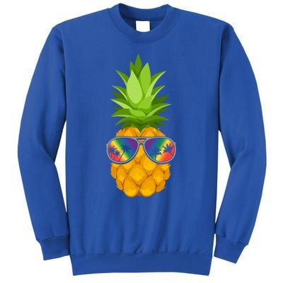 Flower Pineapple With Sunglasses Lgbt Pride Hawaiian Funny Gift Tall Sweatshirt