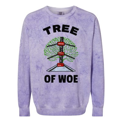 Funny Pro Wrestling Fan Gift Tree Of Woe Pro Wrestling Hold Premium Colorblast Crewneck Sweatshirt