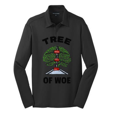 Funny Pro Wrestling Fan Gift Tree Of Woe Pro Wrestling Hold Premium Silk Touch Performance Long Sleeve Polo