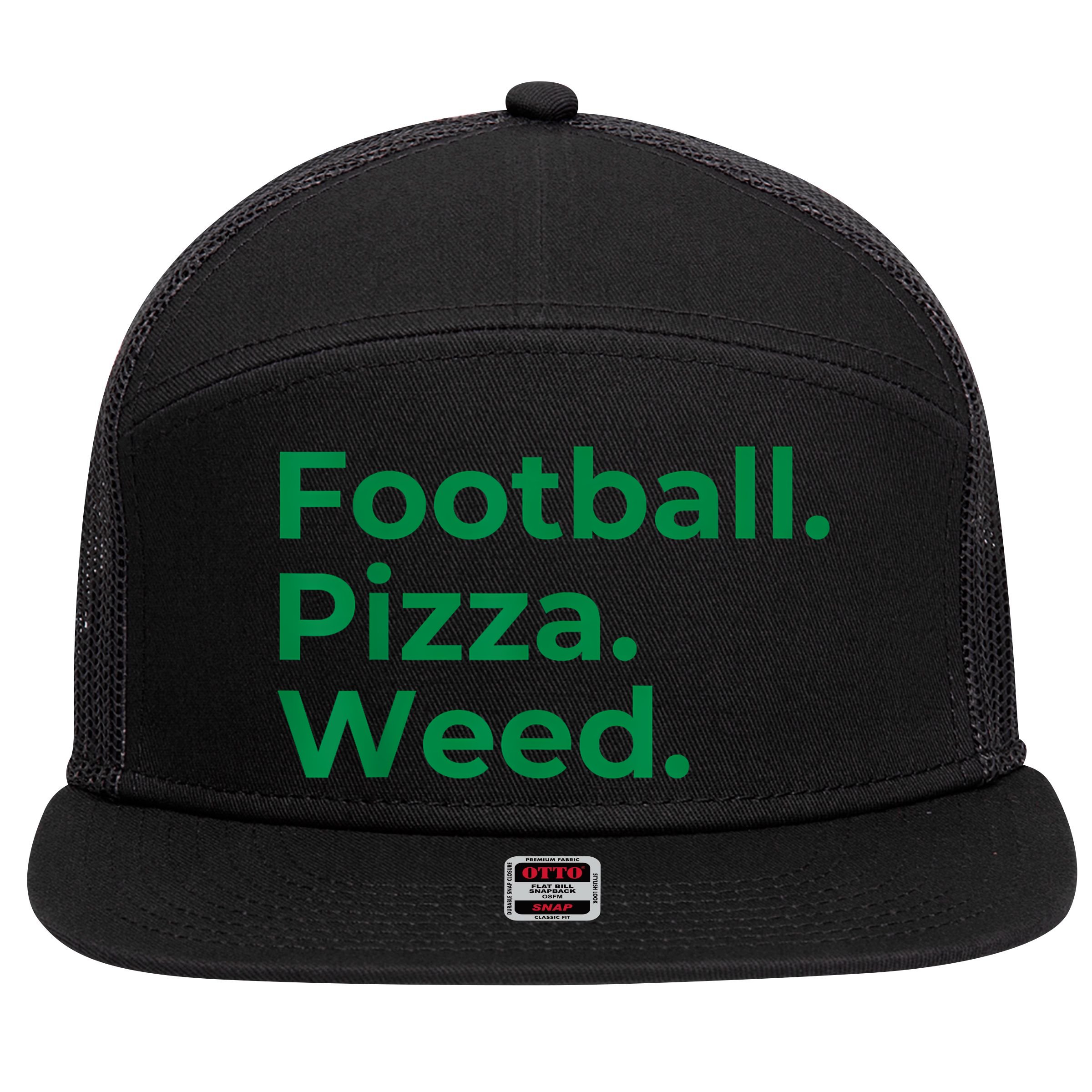 Football Pizza Weed 7 Panel Mesh Trucker Snapback Hat