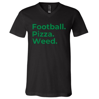 Football Pizza Weed V-Neck T-Shirt