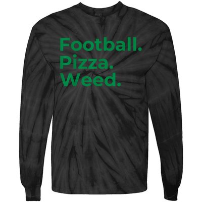 Football Pizza Weed Tie-Dye Long Sleeve Shirt