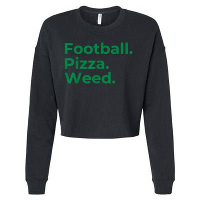 Football Pizza Weed Cropped Pullover Crew