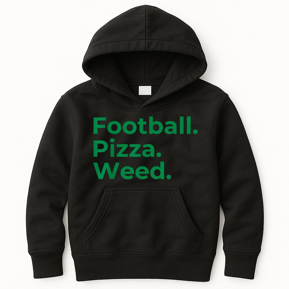 Football Pizza Weed Kids Hoodie