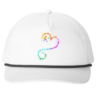 Funny Pickleball Watercolors I Love Pickleball Girl Player Gift Snapback Five-Panel Rope Hat