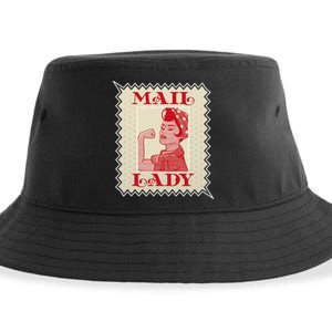 Female Postal Worker Mail Lady Stamp World Post Day Sustainable Bucket Hat