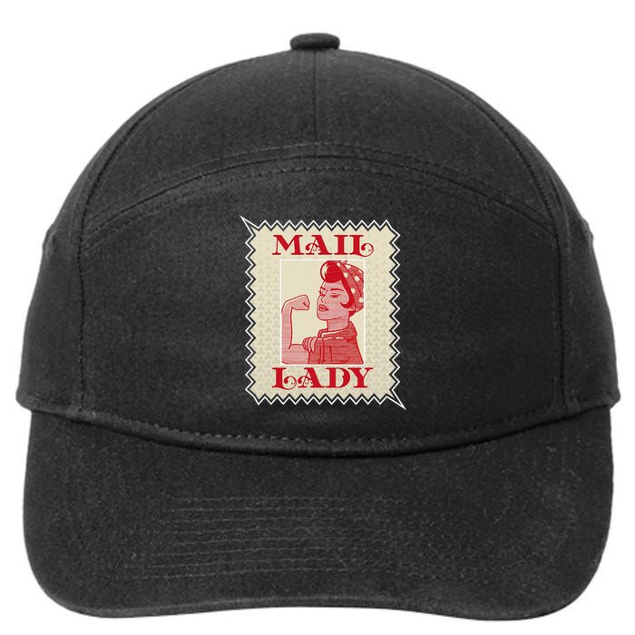 Female Postal Worker Mail Lady Stamp World Post Day 7-Panel Snapback Hat