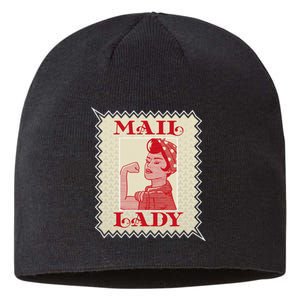 Female Postal Worker Mail Lady Stamp World Post Day Sustainable Beanie