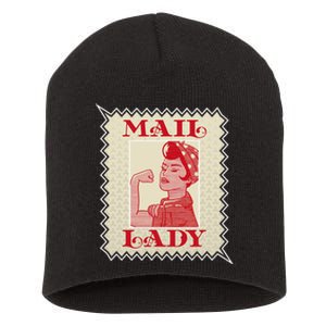 Female Postal Worker Mail Lady Stamp World Post Day Short Acrylic Beanie