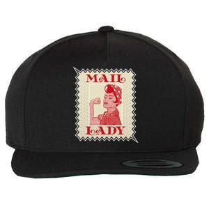 Female Postal Worker Mail Lady Stamp World Post Day Wool Snapback Cap