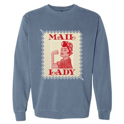 Female Postal Worker Mail Lady Stamp World Post Day Garment-Dyed Sweatshirt