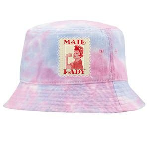 Female Postal Worker Mail Lady Stamp World Post Day Tie-Dyed Bucket Hat