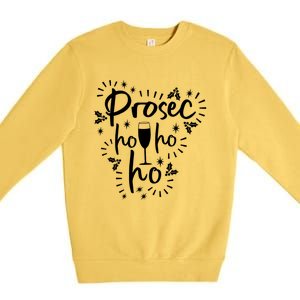 Funny Prosecco Wine Christmas I Prosec Ho Ho Ho Gift Premium Crewneck Sweatshirt