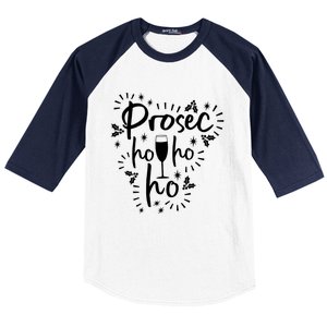 Funny Prosecco Wine Christmas I Prosec Ho Ho Ho Gift Baseball Sleeve Shirt