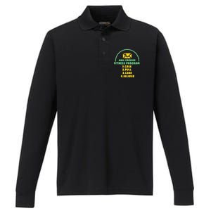 Funny Postal Worker Outfit for a Mailman Performance Long Sleeve Polo