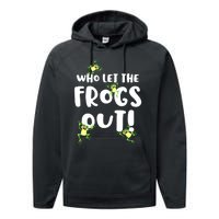 Funny Passover Who Let The Frogs Out Jewish Seder Fami Performance Fleece Hoodie