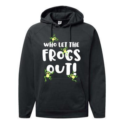 Funny Passover Who Let The Frogs Out Jewish Seder Fami Performance Fleece Hoodie