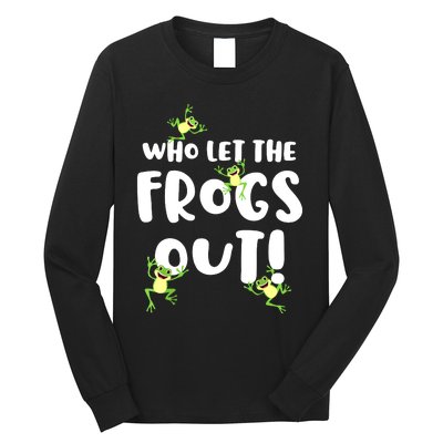 Funny Passover Who Let The Frogs Out Jewish Seder Fami Long Sleeve Shirt