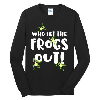 Funny Passover Who Let The Frogs Out Jewish Seder Fami Tall Long Sleeve T-Shirt