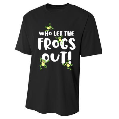 Funny Passover Who Let The Frogs Out Jewish Seder Fami Performance Sprint T-Shirt