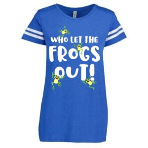 Funny Passover Who Let The Frogs Out Jewish Seder Fami Enza Ladies Jersey Football T-Shirt