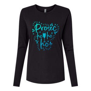 Funny Prosecco Wine Christmas I Prosec Ho Ho Ho Gift Womens Cotton Relaxed Long Sleeve T-Shirt