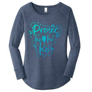 Funny Prosecco Wine Christmas I Prosec Ho Ho Ho Gift Women's Perfect Tri Tunic Long Sleeve Shirt