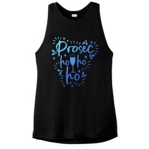 Funny Prosecco Wine Christmas I Prosec Ho Ho Ho Gift Ladies PosiCharge Tri-Blend Wicking Tank