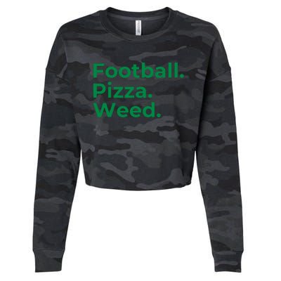 Football Pizza Weed Cropped Pullover Crew