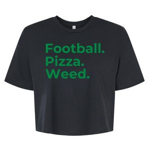 Football Pizza Weed Bella+Canvas Jersey Crop Tee