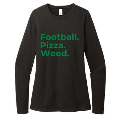 Football Pizza Weed Womens CVC Long Sleeve Shirt