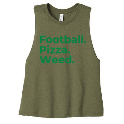 Football Pizza Weed Women's Racerback Cropped Tank