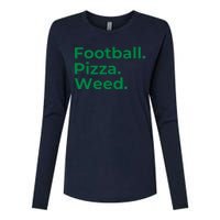 Football Pizza Weed Womens Cotton Relaxed Long Sleeve T-Shirt