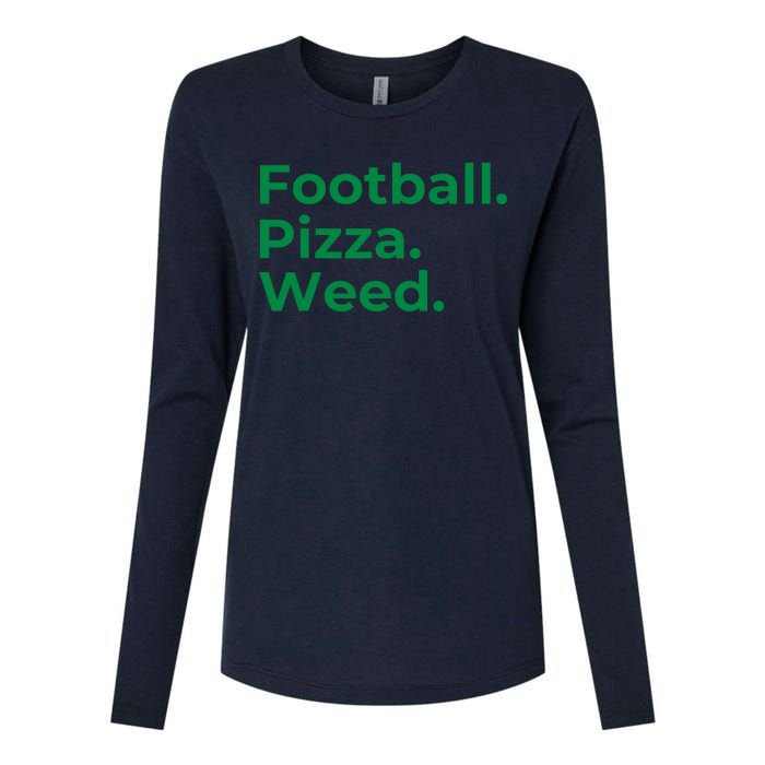 Football Pizza Weed Womens Cotton Relaxed Long Sleeve T-Shirt