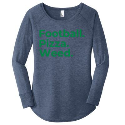 Football Pizza Weed Women's Perfect Tri Tunic Long Sleeve Shirt