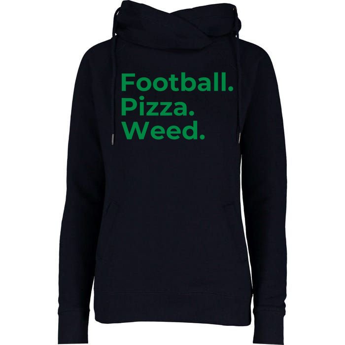 Football Pizza Weed Womens Funnel Neck Pullover Hood