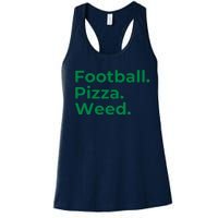 Football Pizza Weed Women's Racerback Tank