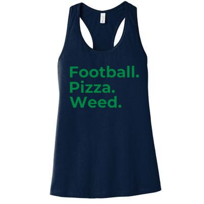 Football Pizza Weed Women's Racerback Tank