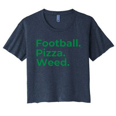 Football Pizza Weed Women's Crop Top Tee