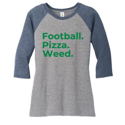 Football Pizza Weed Women's Tri-Blend 3/4-Sleeve Raglan Shirt