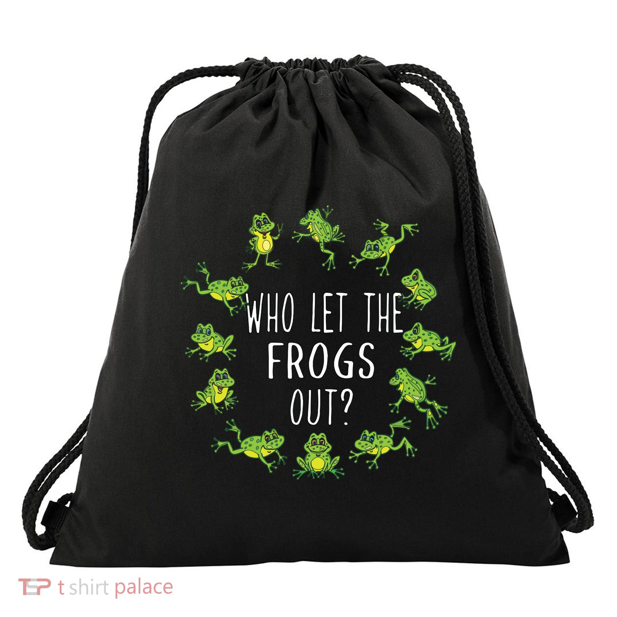 Funny Passover Who Let The Frogs Out Jewish Seder Drawstring Bag