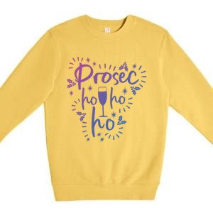 Funny Prosecco Wine Christmas I Prosec Ho Ho Ho Gift Premium Crewneck Sweatshirt