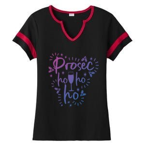 Funny Prosecco Wine Christmas I Prosec Ho Ho Ho Gift Ladies Halftime Notch Neck Tee