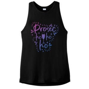 Funny Prosecco Wine Christmas I Prosec Ho Ho Ho Gift Ladies PosiCharge Tri-Blend Wicking Tank