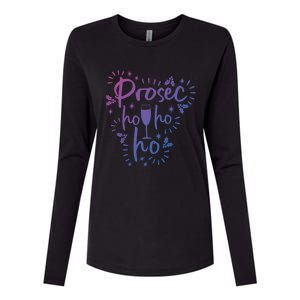 Funny Prosecco Wine Christmas I Prosec Ho Ho Ho Gift Womens Cotton Relaxed Long Sleeve T-Shirt