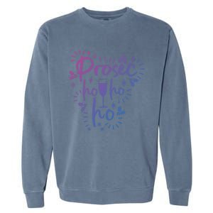 Funny Prosecco Wine Christmas I Prosec Ho Ho Ho Gift Garment-Dyed Sweatshirt