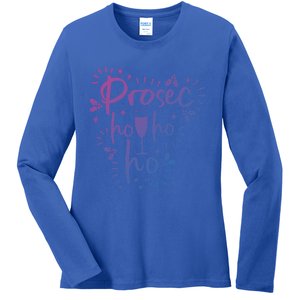 Funny Prosecco Wine Christmas I Prosec Ho Ho Ho Gift Ladies Long Sleeve Shirt